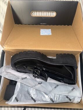 Fashion Nova Black Patent Chunky Loafers